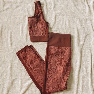 Fabletics Snakeskin Leggings and Bra set
